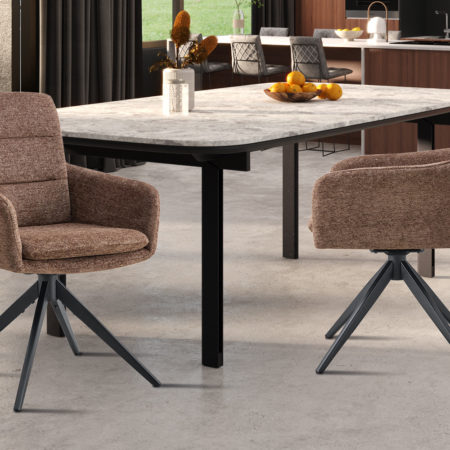 Stoel 'Lisold' Draaibaar Stof Bruin (2 per doos)