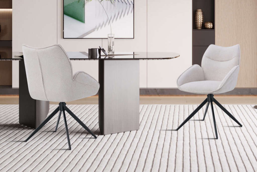 Stoel 'Mahi' Draaibaar Stof Beige (2 per doos)