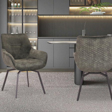 Stoel 'Modest' Draaibaar Fluweel Groen (1 per doos)