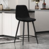 Barstoel 'Boy' Fluweel Zwart (4 per doos)