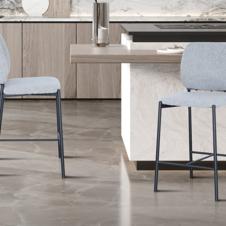 Barstoel 'Sophia' Stof Lichtgrijs (2 per doos)