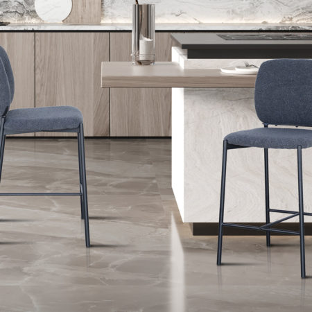 Barstoel 'Sophia' Stof Donkergrijs (2 per doos)