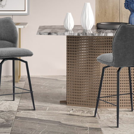 Counterstoel 'Lara' Draaibaar Stof Grijs (2 per doos)