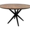HSM Collection-Ronde Eettafel Zürich-140x140x76-Naturel/Zwart-Acacia/Metaal