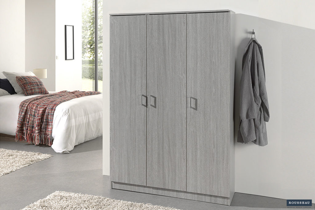 Opbergkast 'Ray' 3 deuren en 4 legplanken Grijze eik (2c)