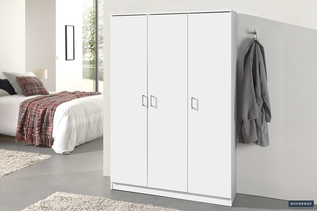 Opbergkast 'Ray' 3 deuren en 4 legplanken Wit (2c)