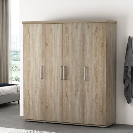 Kledingkast 'Mike' 4 deuren Sonoma (3c)