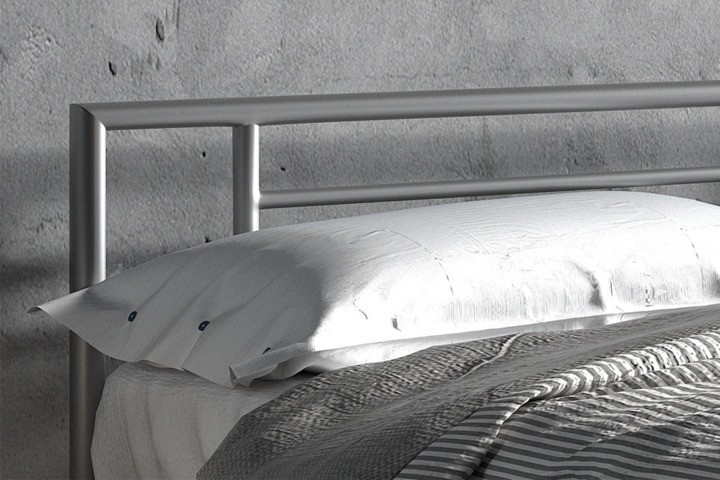 Bed 'Sandro' 160x200 met lattenbodem Grijs (2c) - Afbeelding 2