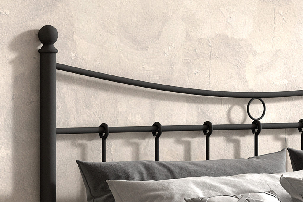 Bed 'Sacha' 140x200 met lattenbodem Zwart  (2c) - Afbeelding 2