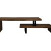 TV-Meubel - 140x40x46 - naturel - Mangohout/metaal - Afbeelding 2
