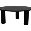 Salontafel rond pilaar poot - 80x80x35 - Zwart - Mangonhout - Afbeelding 2