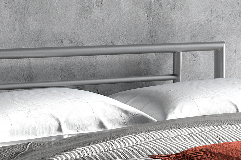 Bed 'Sandro' 140x200 met lattenbodem Grijs  (2c) - Afbeelding 2