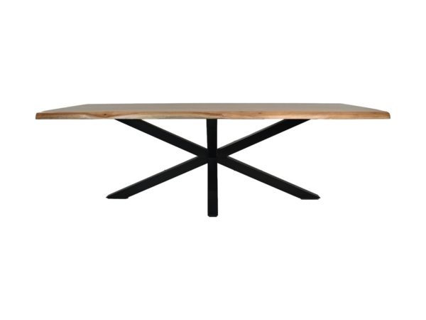 Rechthoekige tafel Soho luxe - 250x100x77 - Naturel/zwart - Acacia/metaal - Afbeelding 2