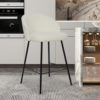 Barstoel 'June' Bouclé Wit (2 per doos) - Afbeelding 2
