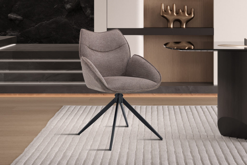 Stoel 'Mahi' Draaibaar Stof Peper (2 per doos) - Afbeelding 2