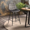 Barstoel 'Juta' Fluweel Taupe (2 per doos) - Afbeelding 2