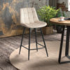 Barstoel 'Juta' Fluweel Beige (2 per doos) - Afbeelding 2