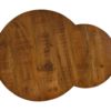 HSM Collection-Ronde Bijzettafel Ronin S/2-ø70x46 / ø55x40-Bruin/Zwart-Mango/Metaal - Afbeelding 2