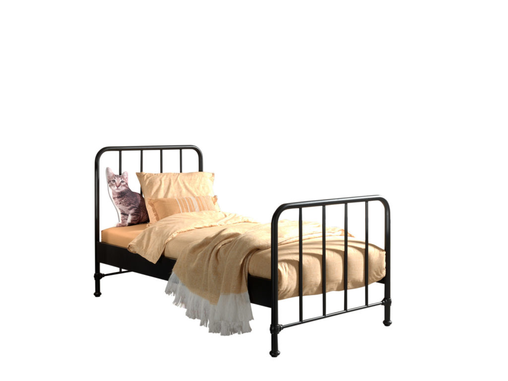 Deze BRONXX-combinatie bestaat uit het zwarte BRONXX bed (90x200cm) met het bijhorende nachtkastje in het zwart. - Afbeelding 2