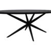 HSM Collection-Ovale Eettafel Zurich-180x100x76-Zwart-Acacia/Metaal - Afbeelding 2