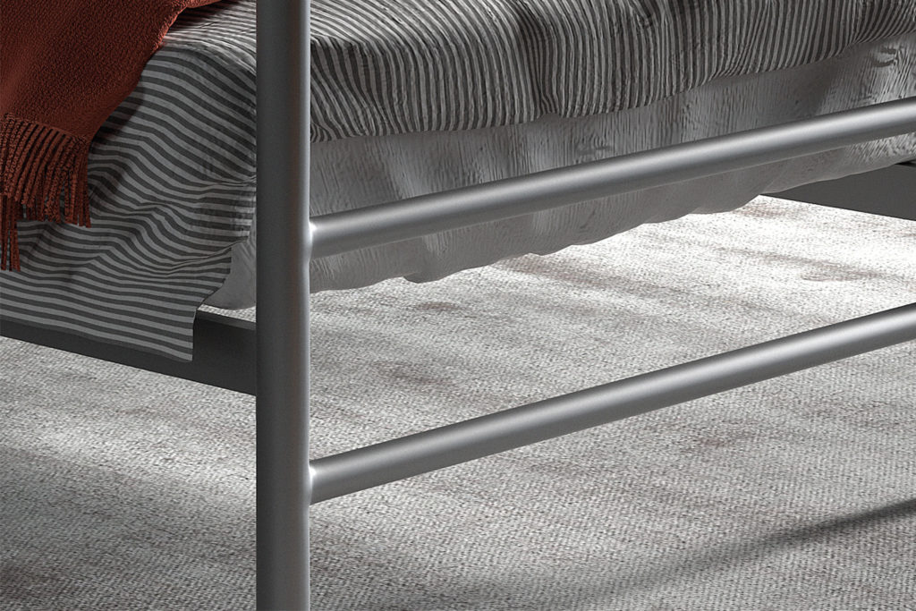 Bed 'Sandro' 90x200 met lattenbodem Grijs  (2c) - Afbeelding 3