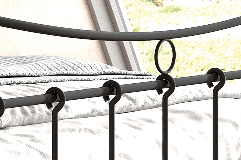 Bed 'Sacha' 140x200 met lattenbodem Zwart  (2c) - Afbeelding 3