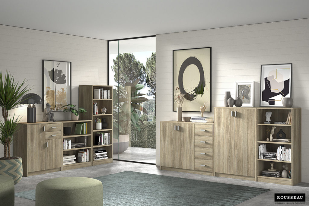 Boekenkast 'Space' 2 legplanken Sonoma (1c) - Afbeelding 3
