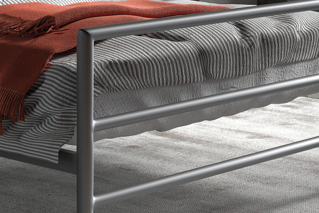 Bed 'Sandro' 140x200 met lattenbodem Grijs  (2c) - Afbeelding 3