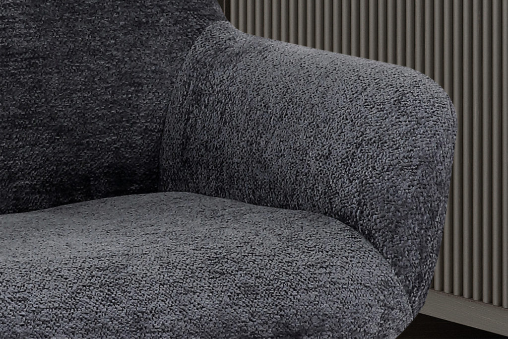 Stoel 'Modest' Draaibaar Stof Teddy Donkergrijs (1 per doos) - Afbeelding 3