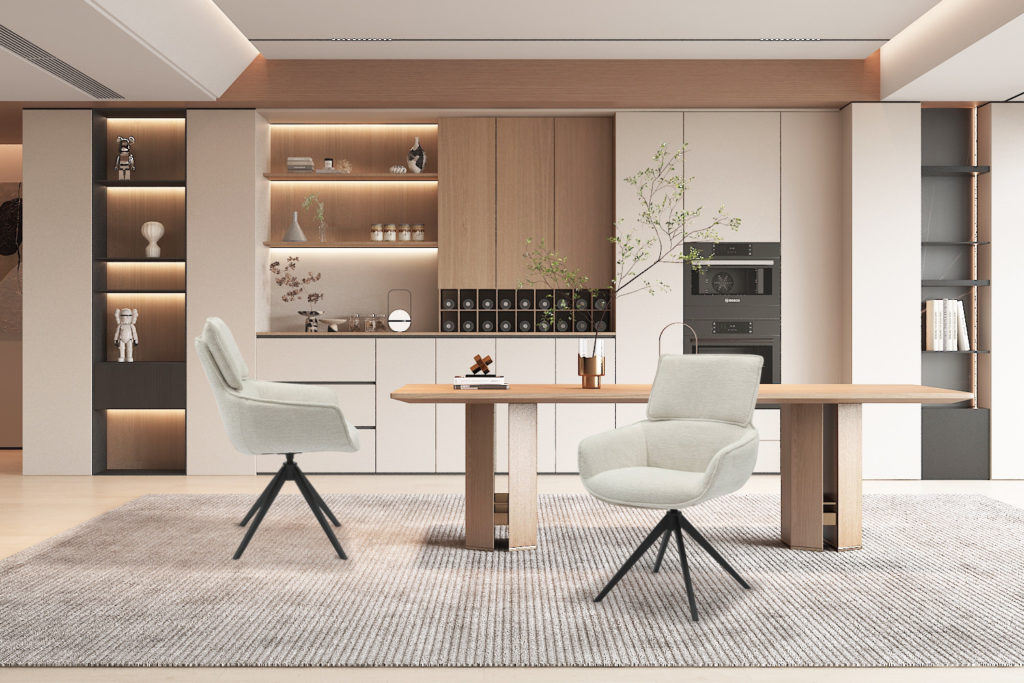 PROMO - Stoel 'Arasa' Draaibaar Beige (1 per doos) - Afbeelding 3