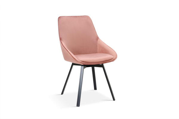 SALE - Stoel 'Mathias' Draaibaar Fluweel Roze (2 per doos) - Afbeelding 3