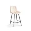Barstoel 'Juta' Fluweel Beige (2 per doos) - Afbeelding 3