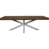 Rechthoekige tafel tuin - 180x90x76 - Naturel/wit - Teak/metaal - Afbeelding 3