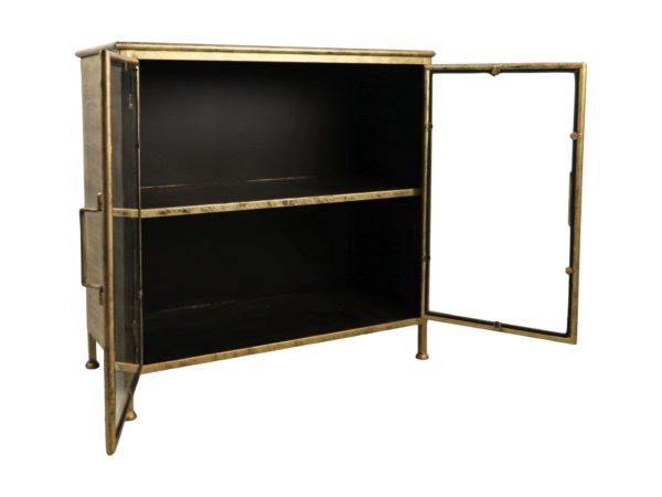 Vitrinekastje Fletcher - 93x42x90 - Antique Gold - Metaal/glas - Image 3