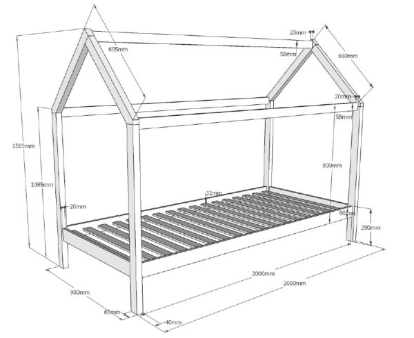 DALLAS BED LP 90X200CM NATUUR - Image 3