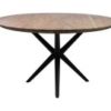 HSM Collection-Ronde Eettafel Zürich-140x140x76-Naturel/Zwart-Acacia/Metaal - Afbeelding 3