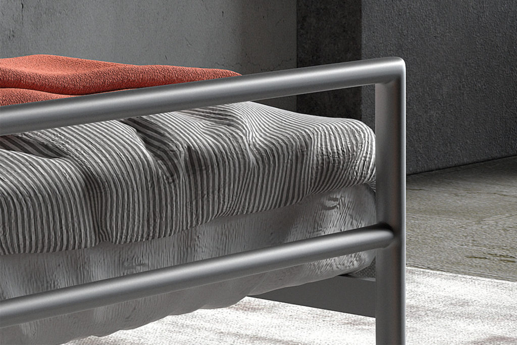 Bed 'Sandro' 90x200 met lattenbodem Grijs  (2c) - Afbeelding 4