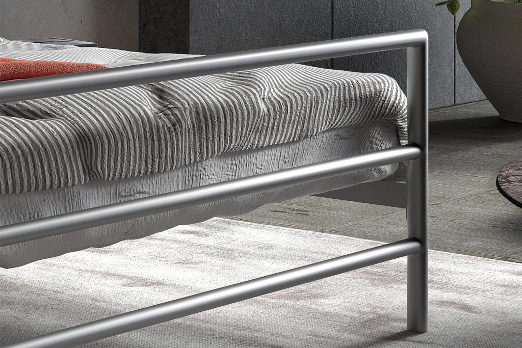 Bed 'Sandro' 160x200 met lattenbodem Grijs (2c) - Afbeelding 4
