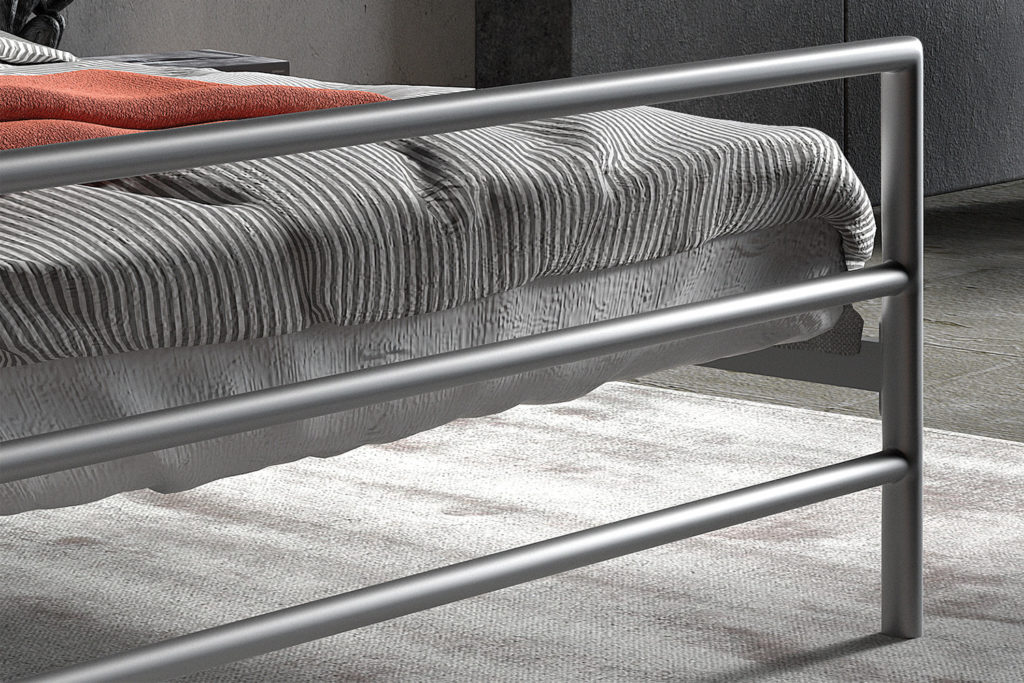 Bed 'Sandro' 140x200 met lattenbodem Grijs  (2c) - Afbeelding 4