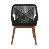 Tuinstoel Coco incl. kussen - 60x64x87 - zwart/naturel - Teak/banana - Afbeelding 4