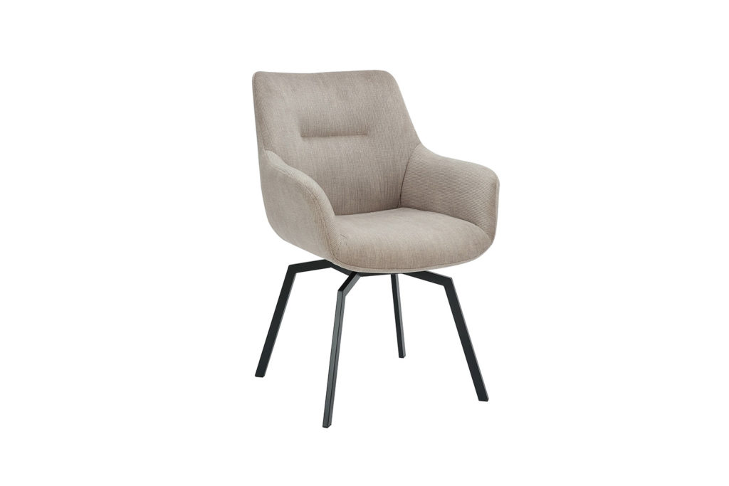 Stoel 'Modest' Draaibaar Ribfluweel Beige (1 per doos) - Afbeelding 4
