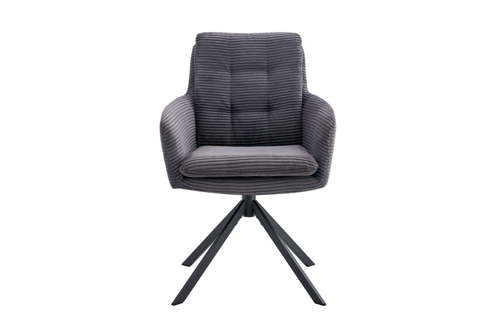 Stoel 'Luna' Draaibaar Corduroy Grijs (2 per doos) - Afbeelding 4