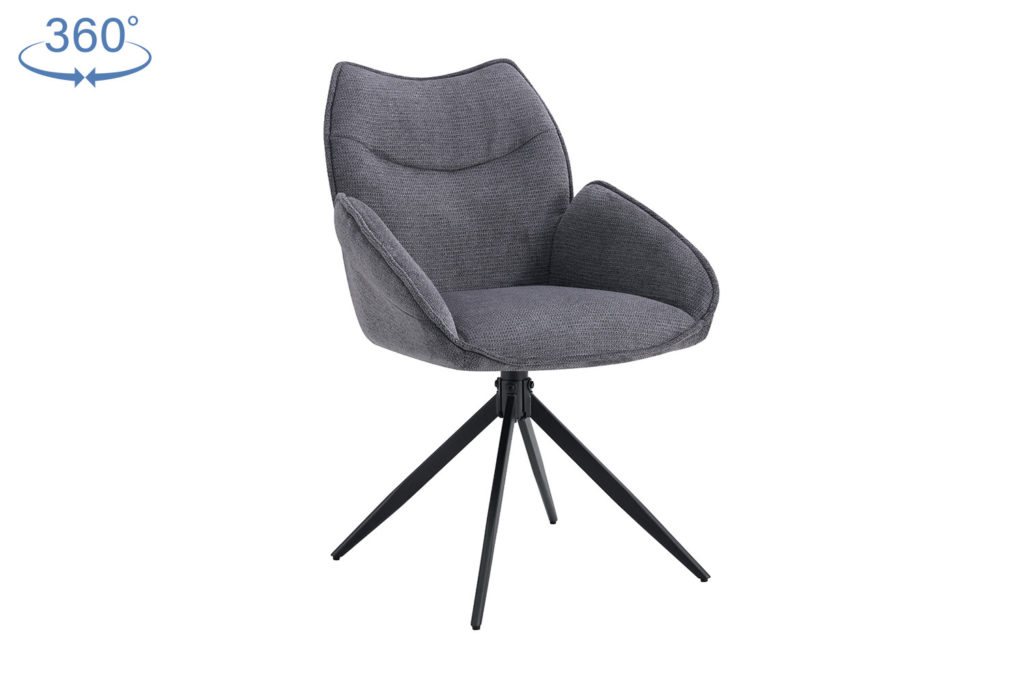 Stoel 'Mahi' Draaibaar Stof Donkergrijs (2 per doos) - Afbeelding 5