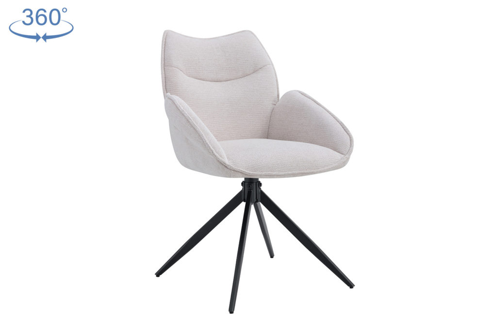 Stoel 'Mahi' Draaibaar Stof Beige (2 per doos) - Afbeelding 5