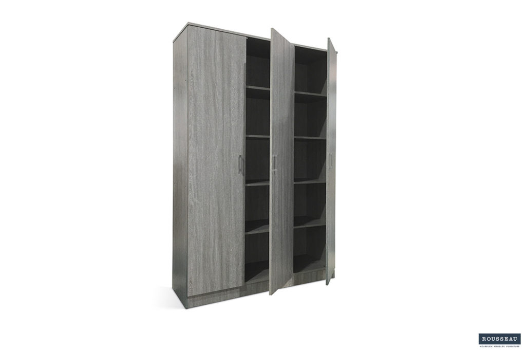 Opbergkast 'Ray' 3 deuren en 4 legplanken Grijze eik (2c) - Afbeelding 5