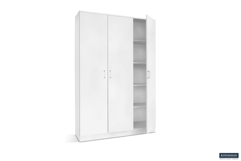 Opbergkast 'Ray' 3 deuren en 4 legplanken Wit (2c) - Afbeelding 5