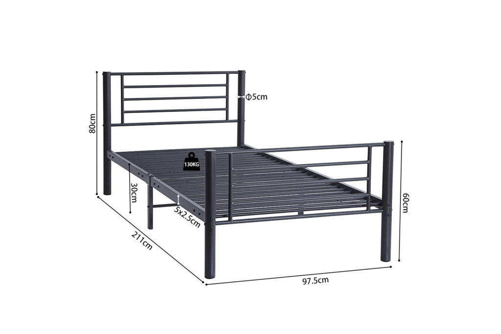 Bed 'Sammy' 90x200 Metaal Donkergrijs (1c) - Afbeelding 6