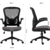 Bureaustoel 'Marcos' Mesh Zwart/Grijs (1c) - Afbeelding 6