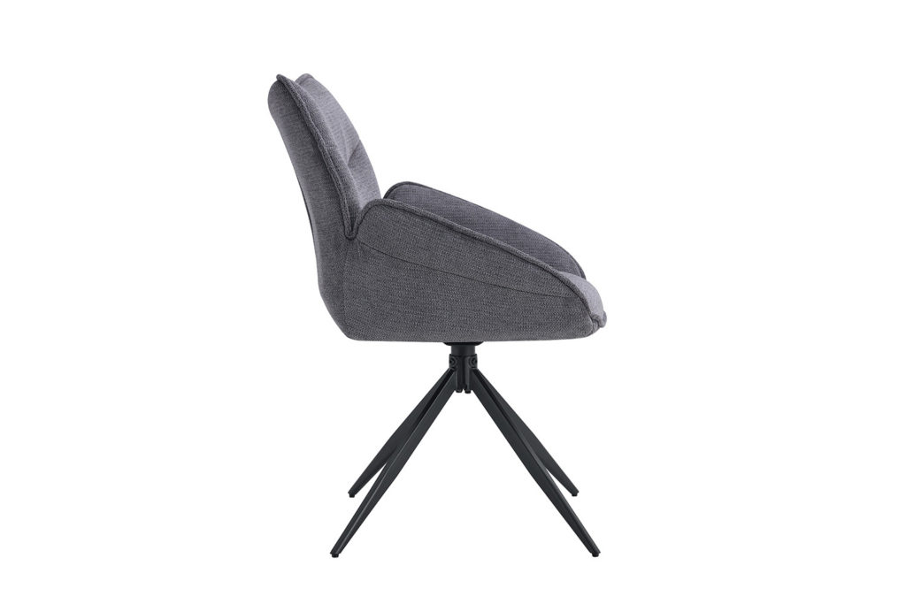 Stoel 'Mahi' Draaibaar Stof Donkergrijs (2 per doos) - Afbeelding 6