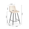 Barstoel 'Juta' Fluweel Beige (2 per doos) - Afbeelding 6